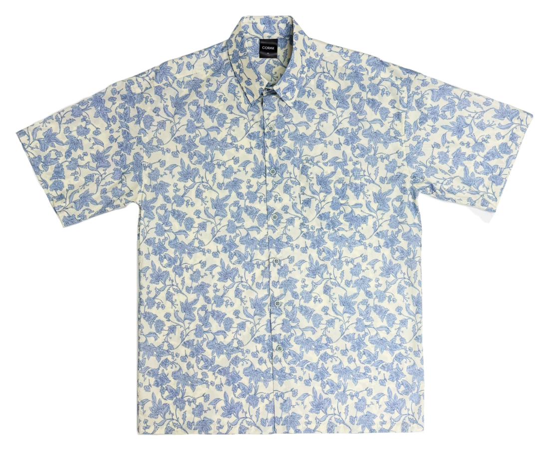 Aged Blue Floral Shirt