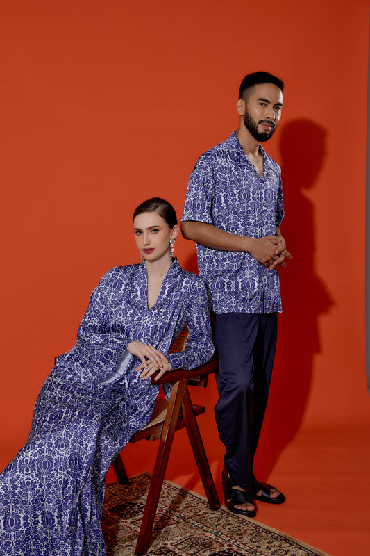 MURNI CHINA BLUE FLORAL SHIRT