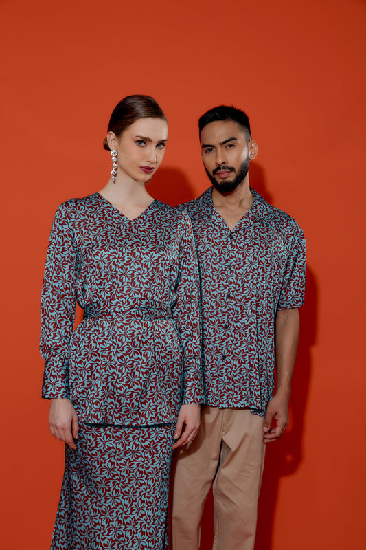 WAQIA GREEN FLORAL SHIRT