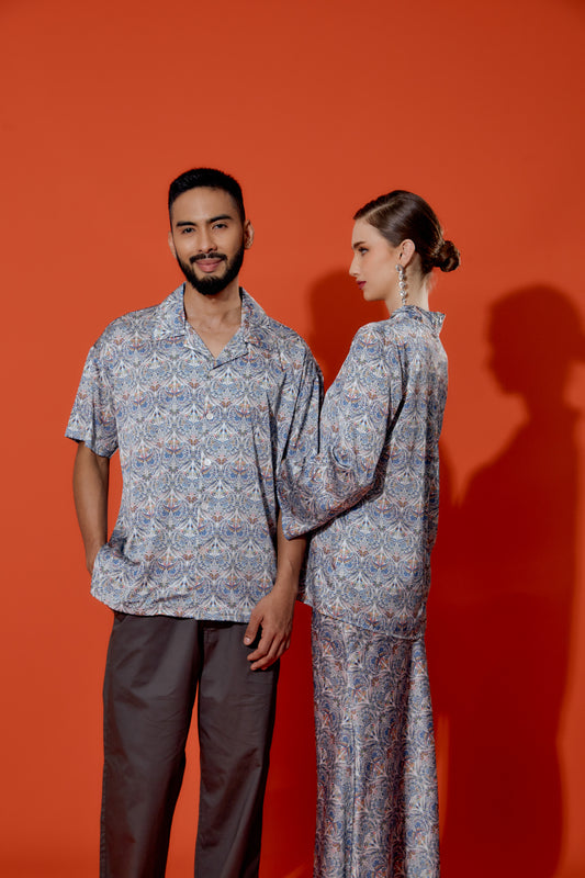 WASIFA BLUE PAISLEY SHIRT