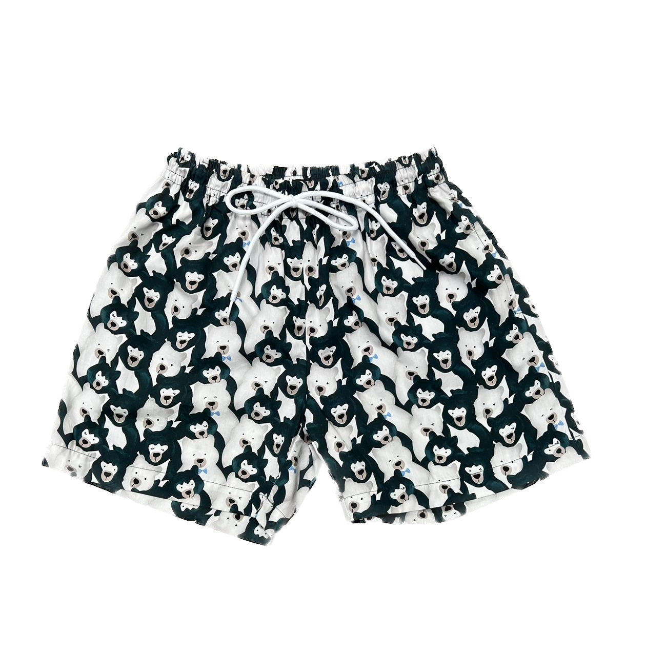 Green & White Bear Shorts