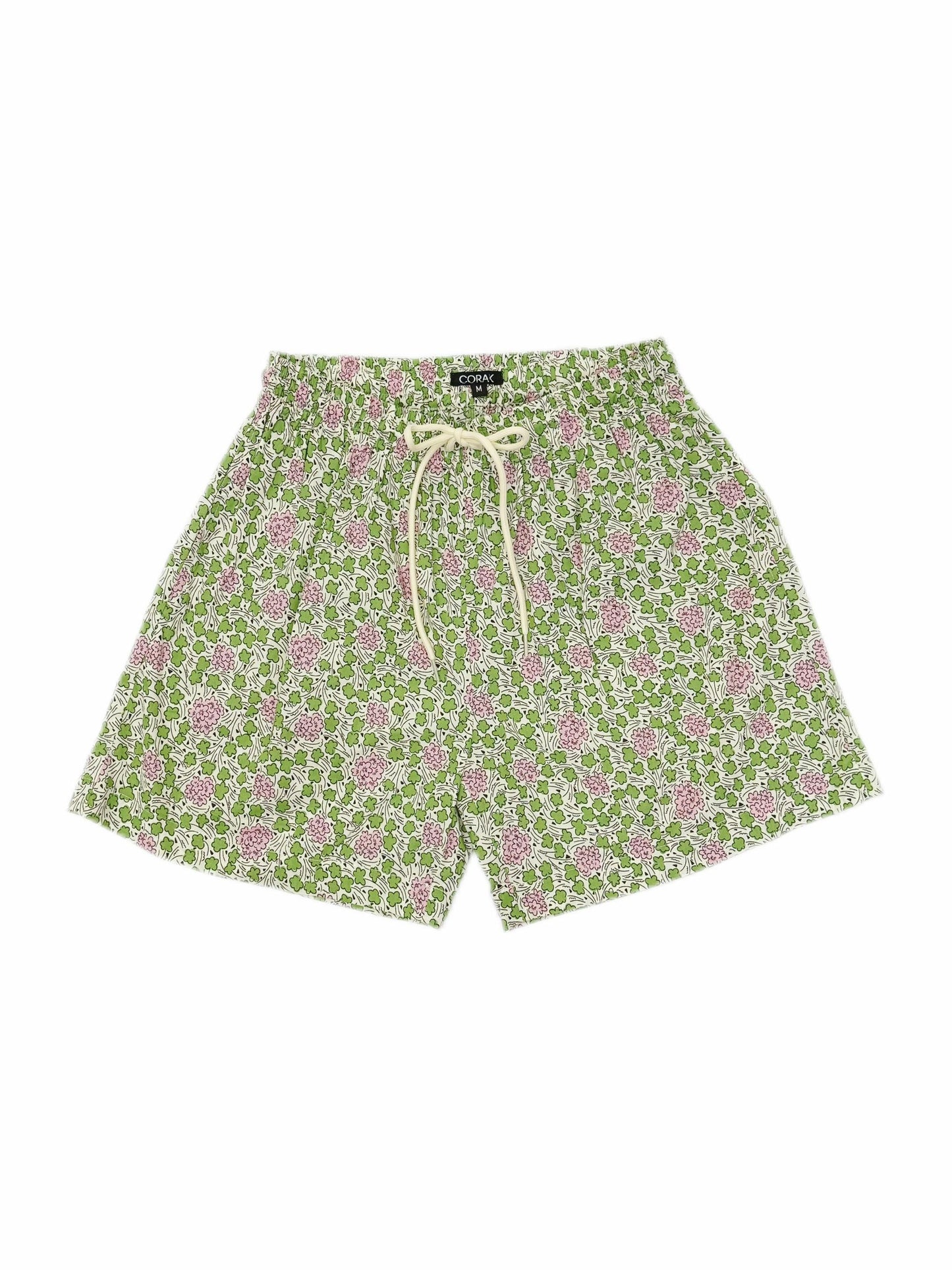 Pink Green Flowers Shorts