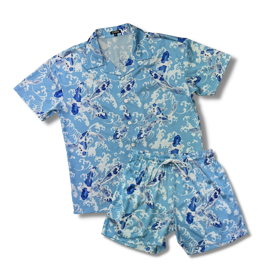 Porcelain Koi Hawaiian Set