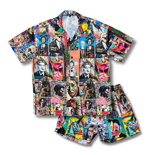 Celebrities Satin Hawaiian Set