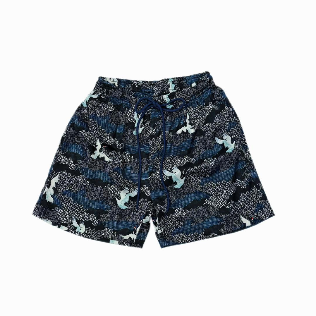 Blue Wave Crane Shorts