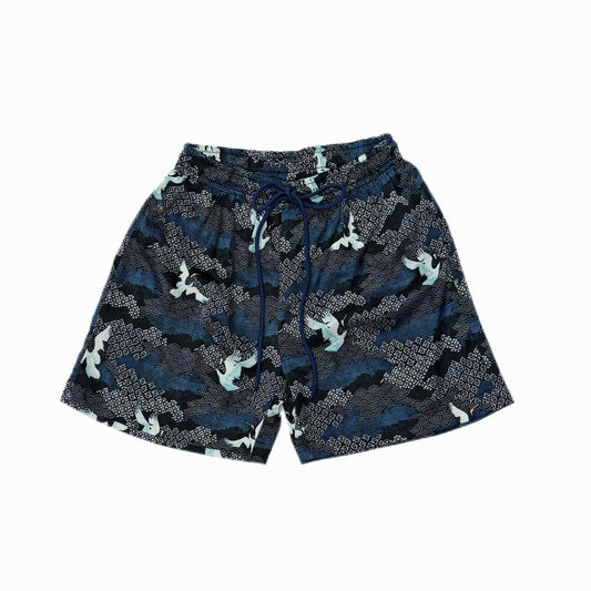 Blue Wave Crane Shorts