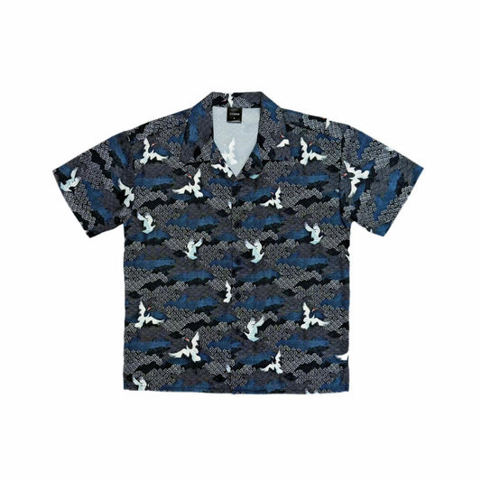 Blue Wave Crane Shirt