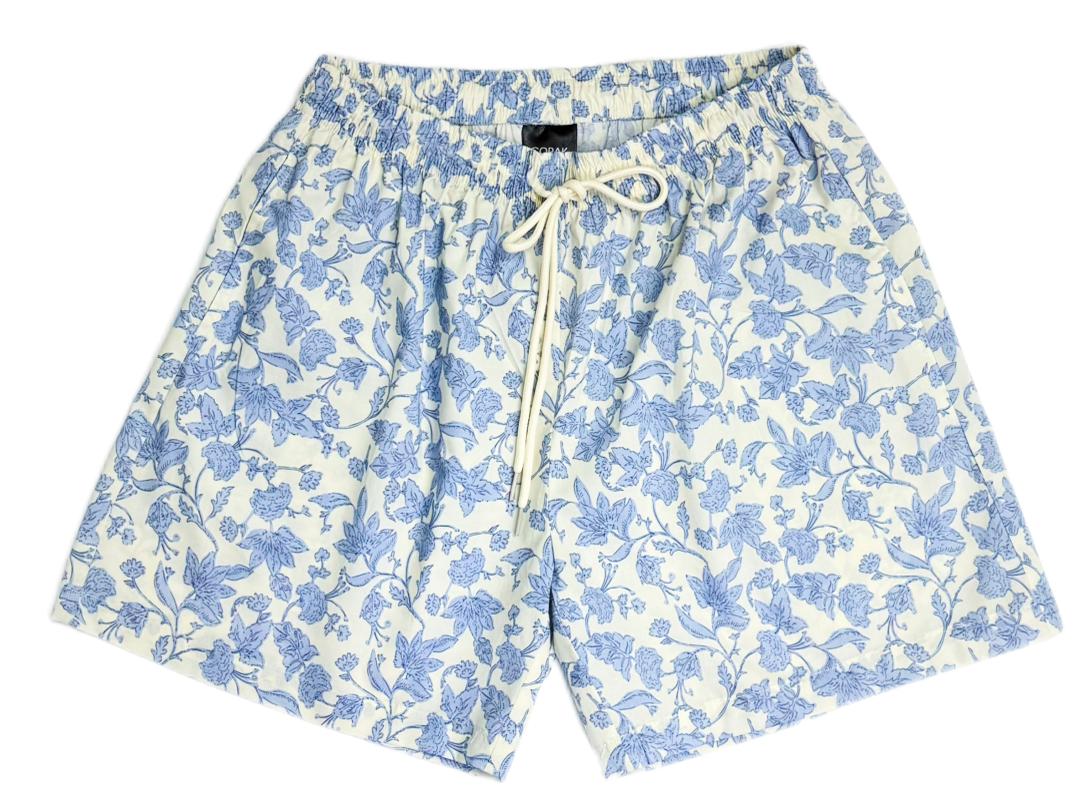 Aged Blue Floral Shorts