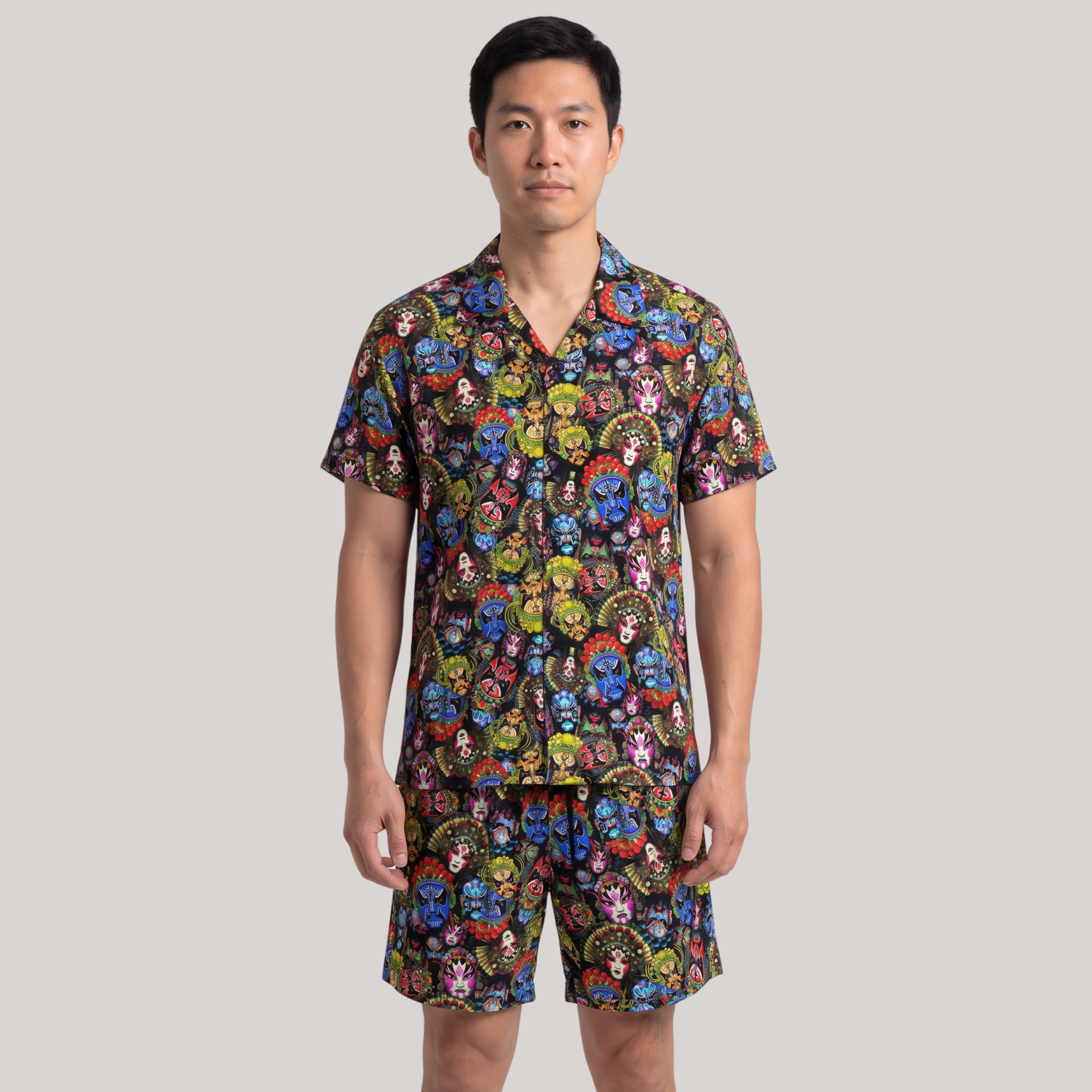 Chinese Opera Masks Hawaiian Shirt/ Shorts