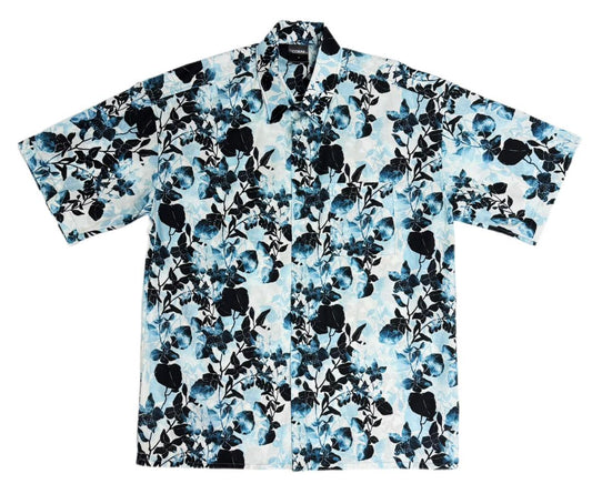 Blue Leaves & Flowers Shirt