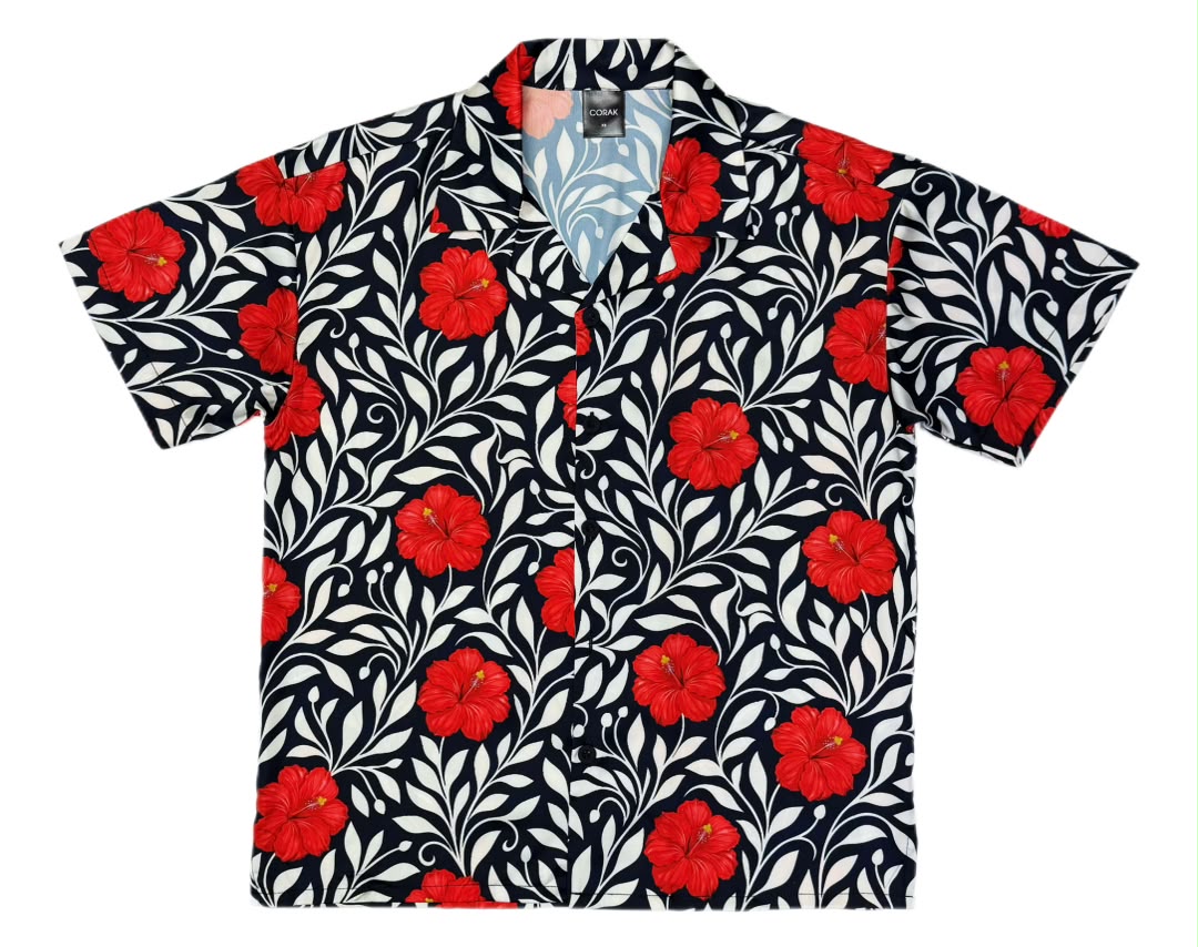Red Bunga Raya Hawaiian Shirt