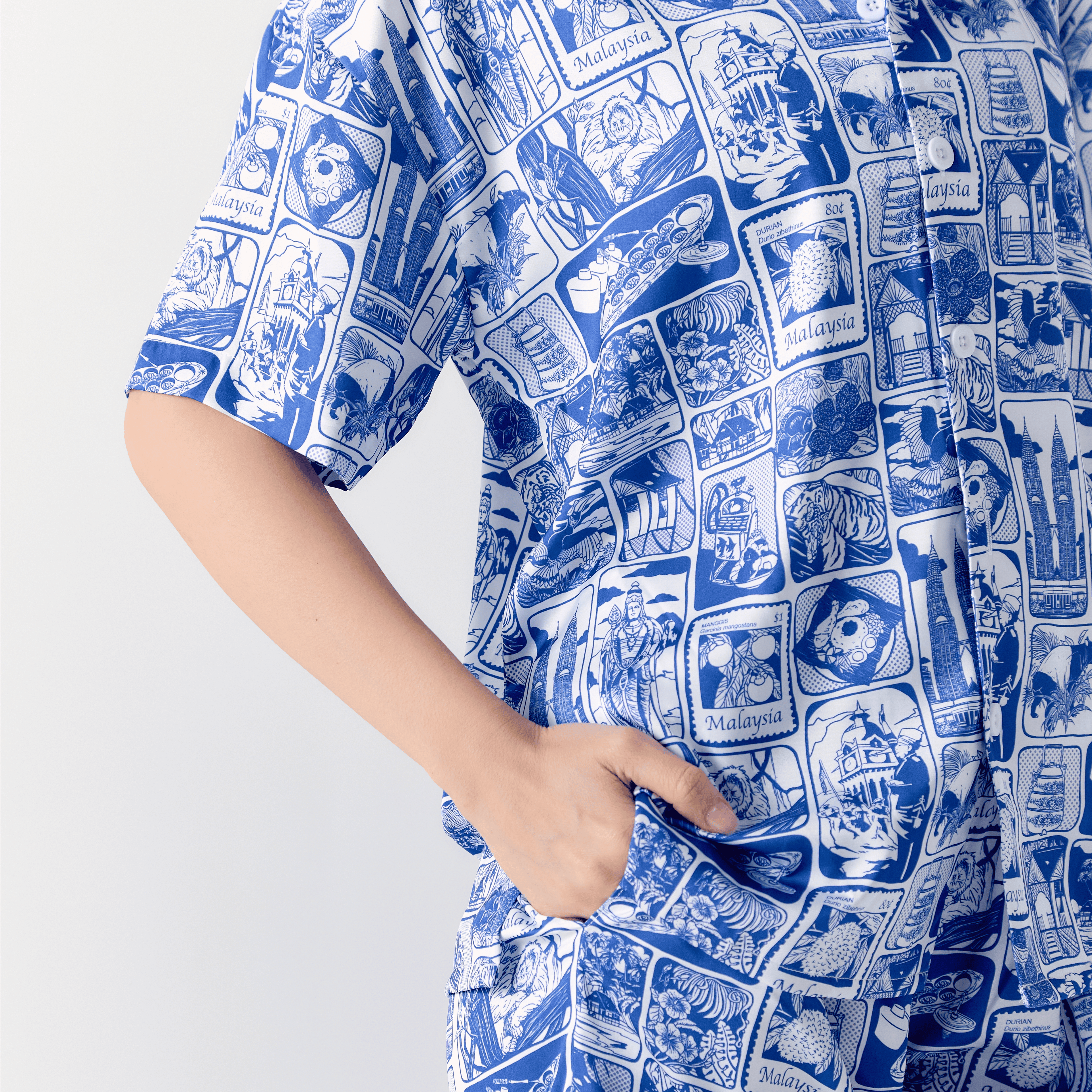 M'Sia Blue Scenery Hawaiian Shirt / Shorts