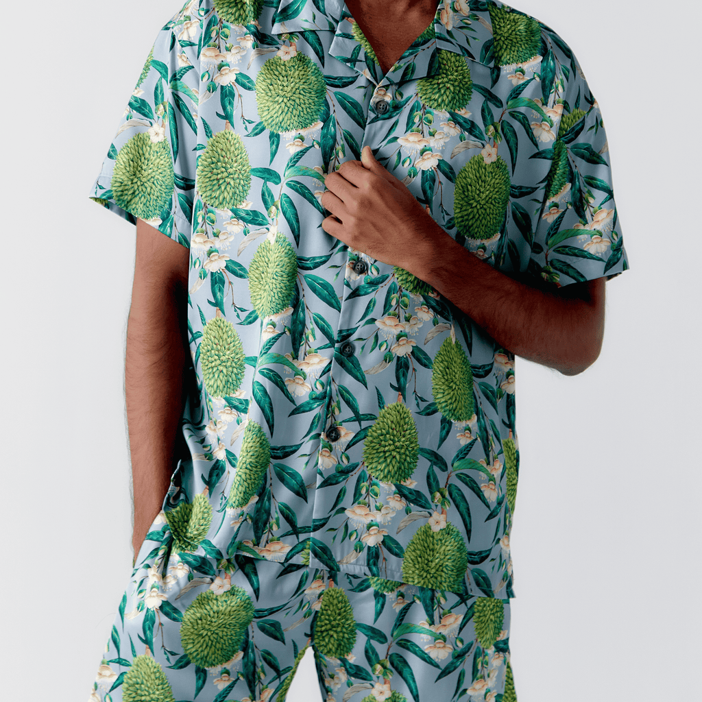M'Sia Durian Grey Hawaiian Shirt / Shorts