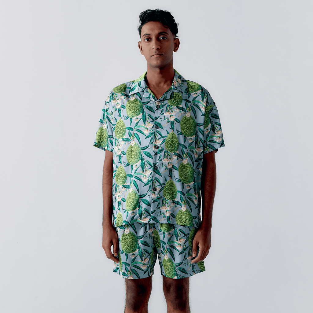 M'Sia Durian Grey Hawaiian Shirt / Shorts