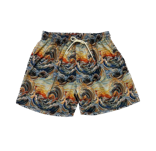 Orange Wave Shorts