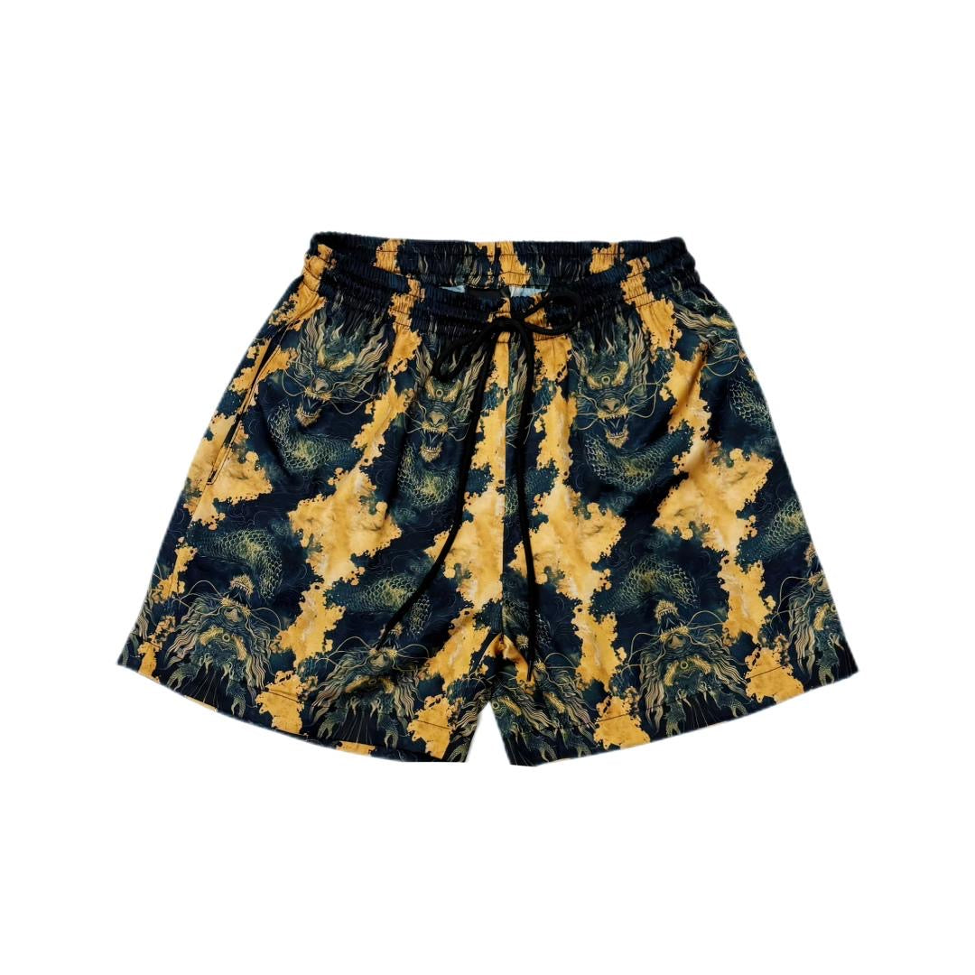 Black Dragon In Clouds Shorts