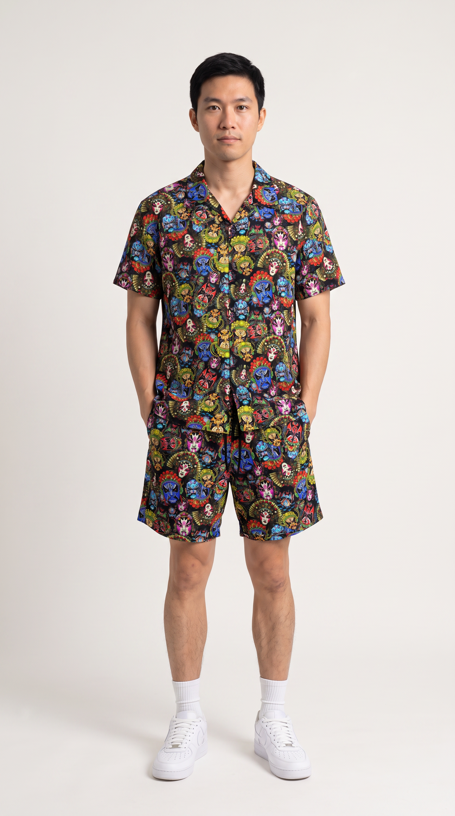 Chinese Opera Masks Hawaiian Shirt/ Shorts