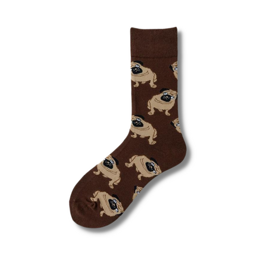 Pug Brown Sock